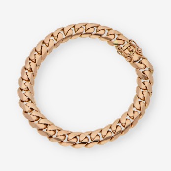 Pulsera barbada en oro rosa 18kt 2