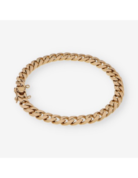 Pulsera barbada en oro rosa 18kt