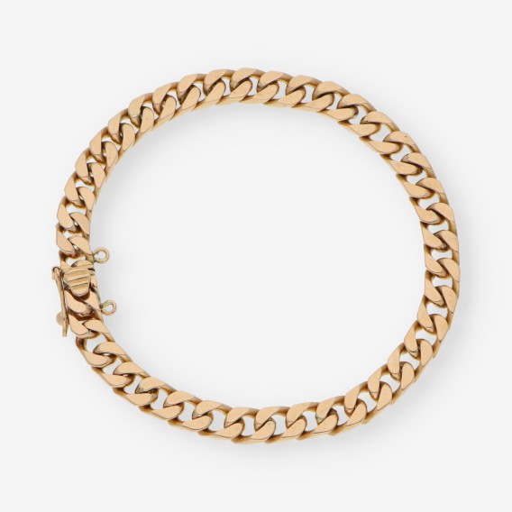 Pulsera barbada en oro rosa 18kt