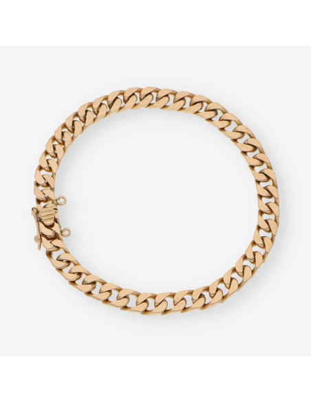 Pulsera barbada en oro rosa 18kt