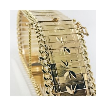 Pulsera de placas en oro 18kt 2