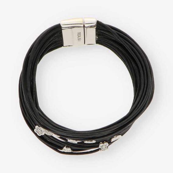 Pulsera Tous en caucho y oro blanco con brillantes