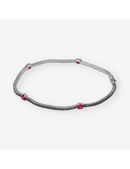 Pulsera oro blanco 18kt con piedras