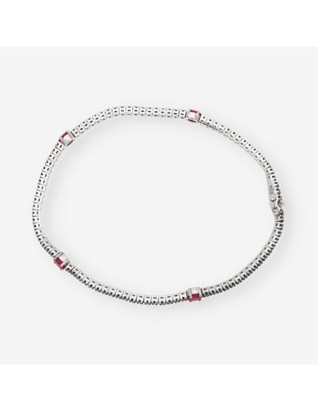 Pulsera oro blanco 18kt con piedras