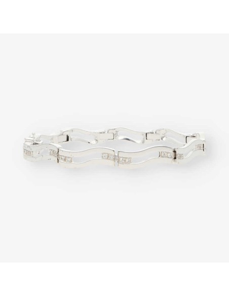 Pulsera de oro blanco 18kt con brillantes