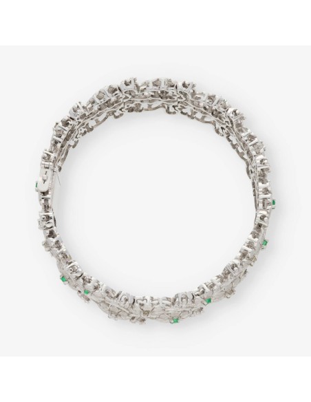 Esclava en oro blanco con brillantes.