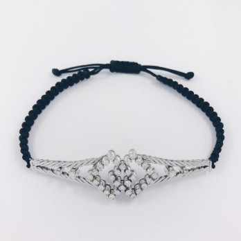 Pulsera en oro blanco con centro de brillantes 2