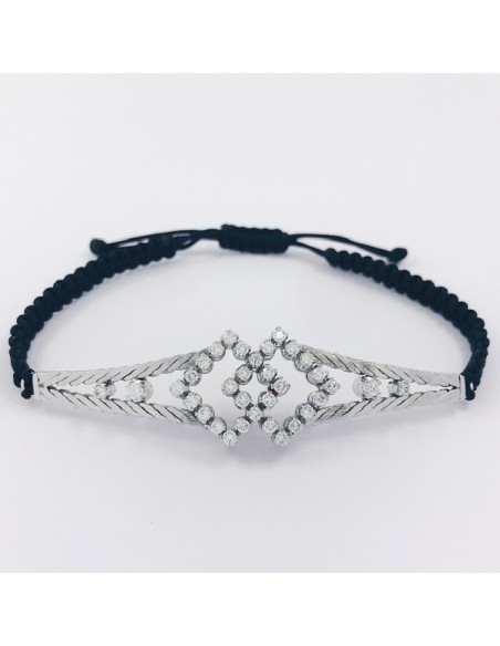Pulsera en oro blanco con centro de brillantes