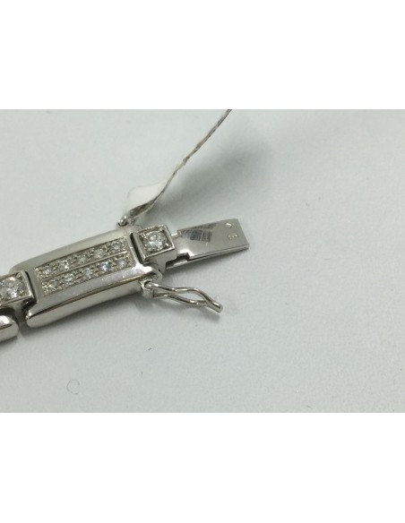 Pulsera de oro blanco con brillantes