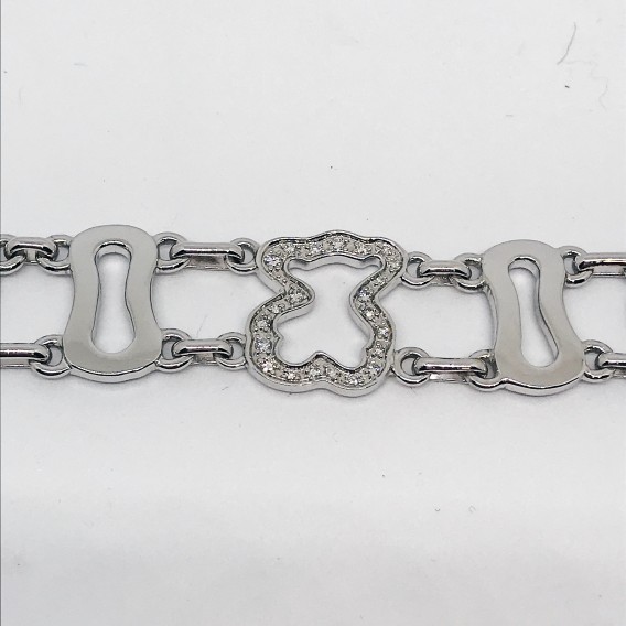 Pulsera Tous oro blanco y diamantes