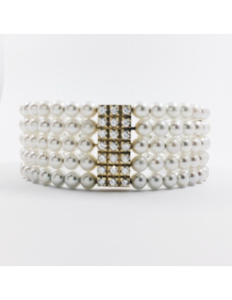 Pulsera de perlas y brillantes