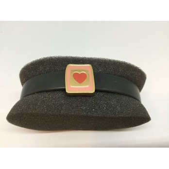 Pulsera Tous en caucho con cierre y motivo central en oro