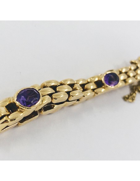 Pulsera en oro 18kt. con amatistas.