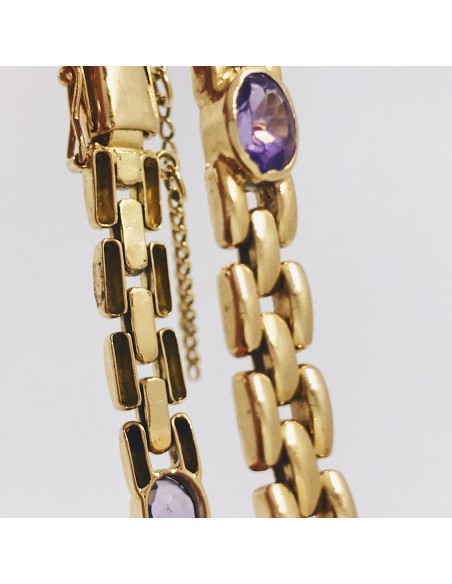 Pulsera en oro 18kt. con amatistas.