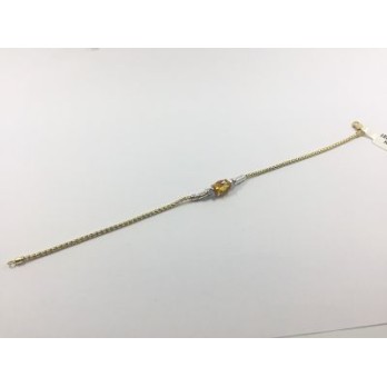 Pulsera de oro con circonitas y piedra de color 2