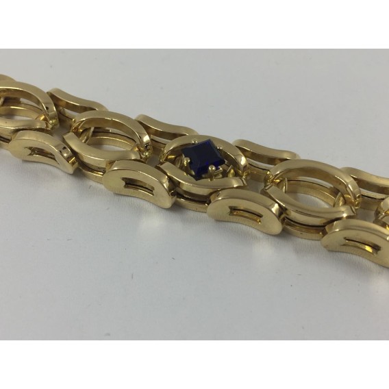 Pulsera de oro y zafiros