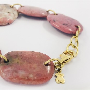 Pulsera Tous con piedra rosa y oro 18kt. 2