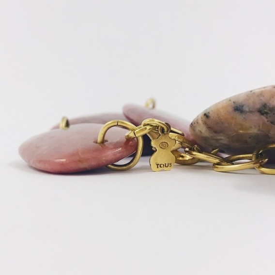 Pulsera Tous con piedra rosa y oro 18kt.