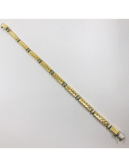 Pulsera bicolor en oro blanco y amarillo de 18kt
