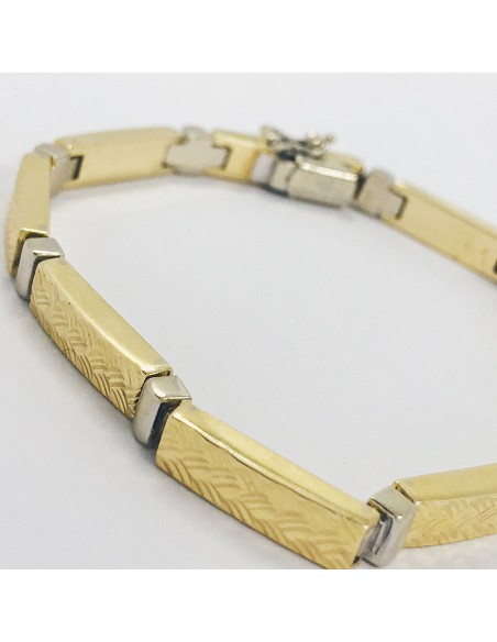 Pulsera bicolor en oro blanco y amarillo de 18kt