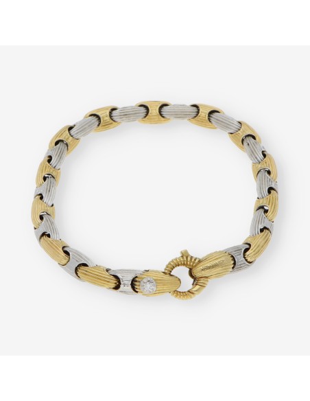 Pulsera Chimento  en oro bicolor 18kt.