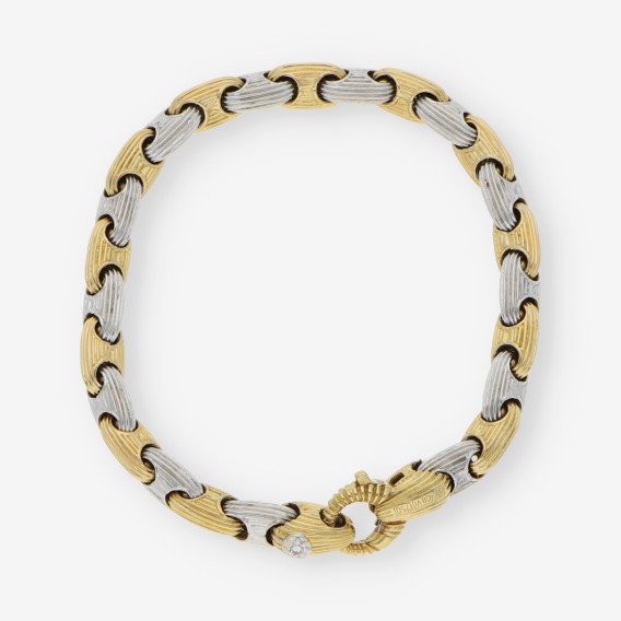 Pulsera Chimento  en oro bicolor 18kt.