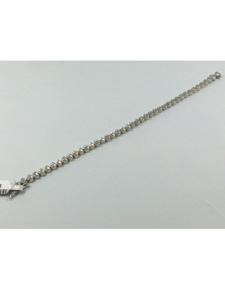 Pulsera en oro blanco con corazones de brillantes