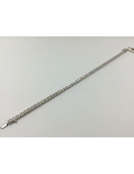 Pulsera riviere de oro blanco y brillantes