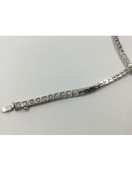 Pulsera riviere de oro blanco y brillantes