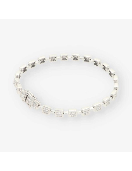 Pulsera riviere oro blanco y bri