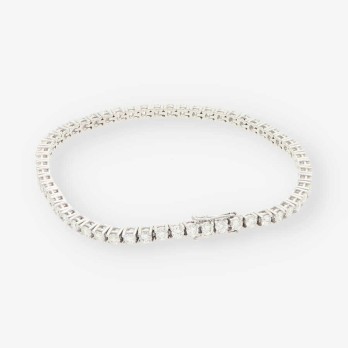 Pulsera riviere oro blanco y bri