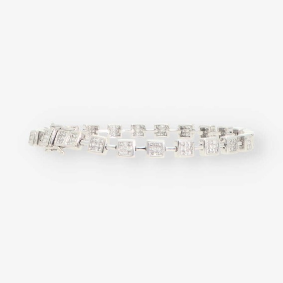 Pulsera riviere oro blanco y bri