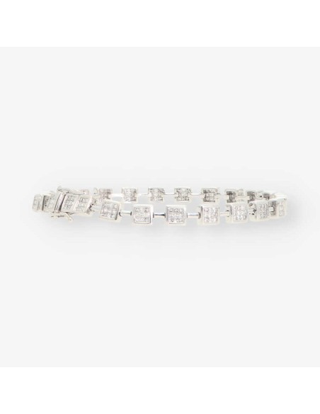 Pulsera riviere oro blanco y bri