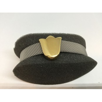 Pulsera Tous en malla de acero y tulipÃ¡n de oro