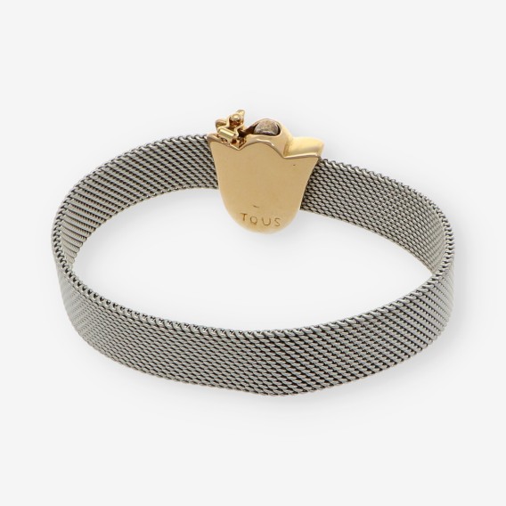 Pulsera tous en malla de acero y oro 18kt