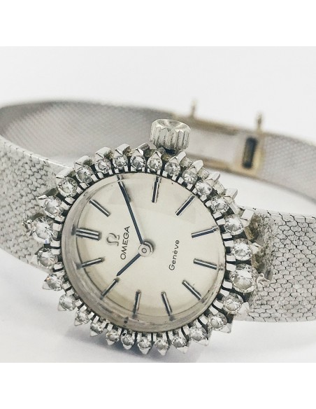 Omega Geneve en oro blanco con brillantes.