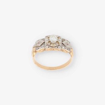 Anillo vintage en oro 18kt con diamantes 2