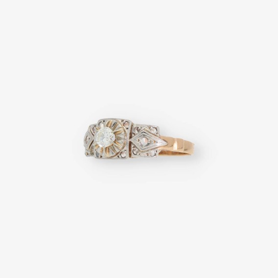 Anillo vintage en oro 18kt con diamantes