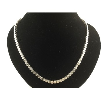 Gargantilla riviere en oro blanco y brillantes