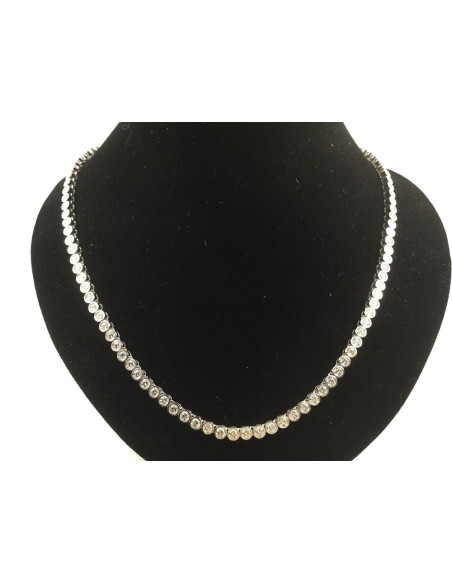 Gargantilla riviere en oro blanco y brillantes