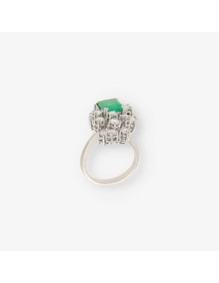 Anillo oro blanco esm. y bri