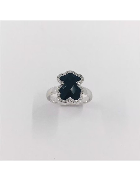 Anillo tous en oro blanco 18kt con Ã³nix y brillantes