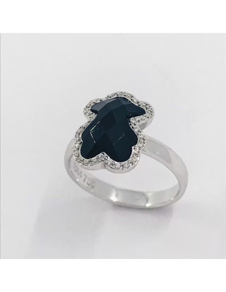 Anillo tous en oro blanco 18kt con Ã³nix y brillantes