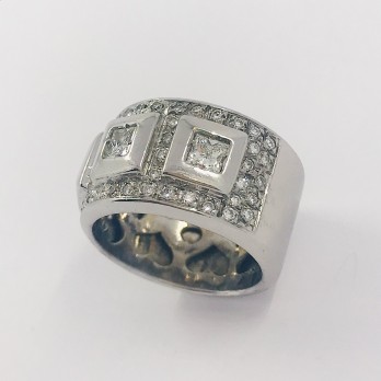 Anillo en oro blanco 18kt con brillantes