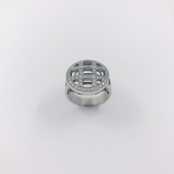 Anillo en oro blanco 18kt con brillantes. 2