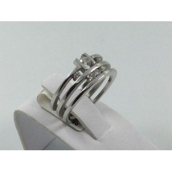 Anillo de oro blanco y brillantes 2