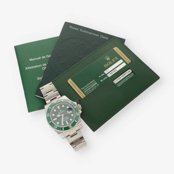 Rolex Submariner 116610LV Hulk con caja y documentos