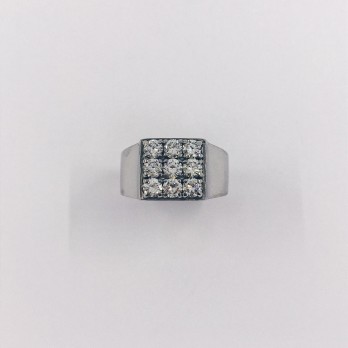 Anillo en oro blanco 18kt y brillantes