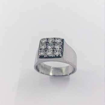 Anillo en oro blanco 18kt y brillantes 2