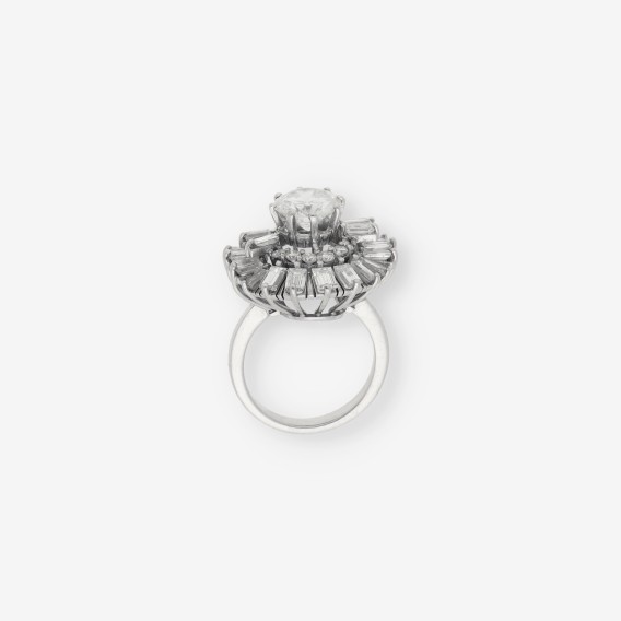 Anillo oro blanco y diamantes con certificado